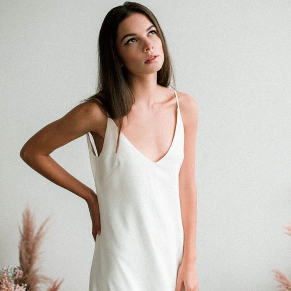 Claire La Faye Slow Burn White Sequin Gown - Picture 8 of 8